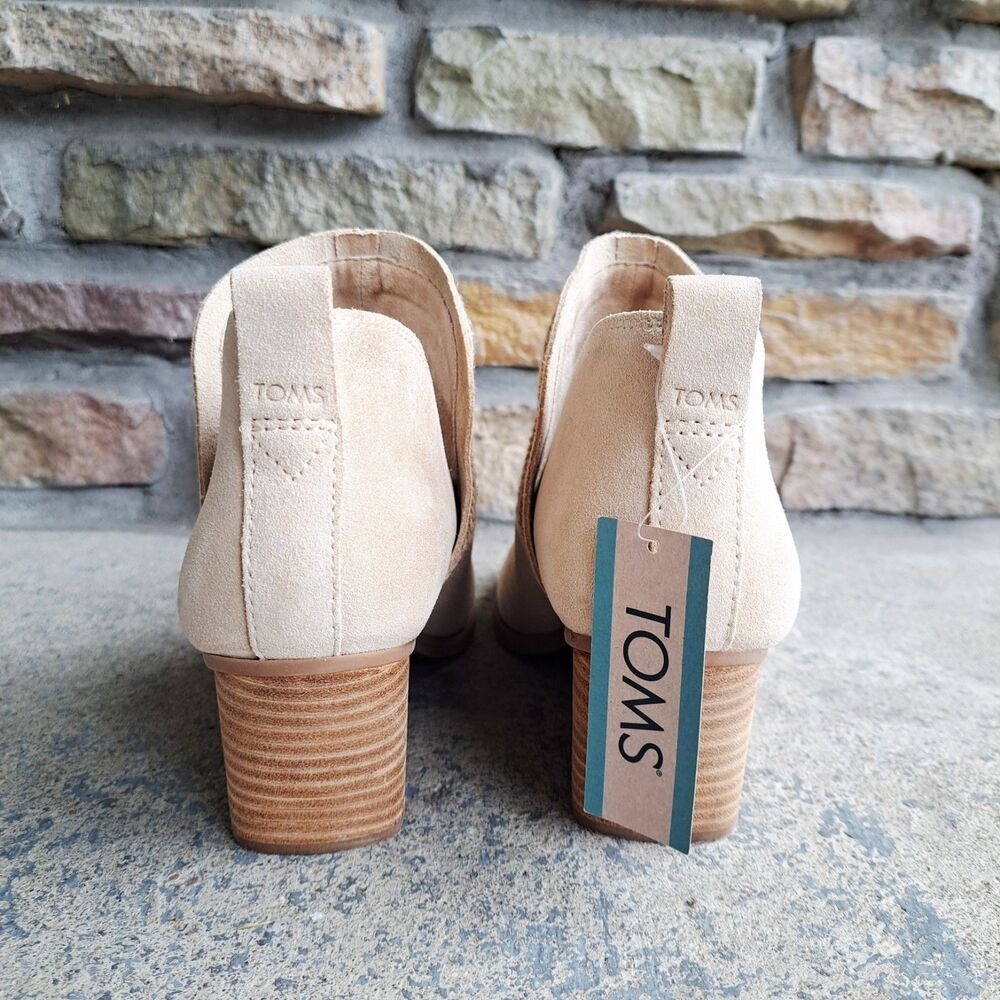 Toms Kaia Oatmeal Suede Wedge Ankle Boots Womens Size 8 Comfort Boho Festival - Picture 6 of 11